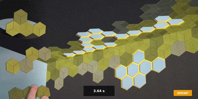 Animated gif showing the game for Troldtekt in action.