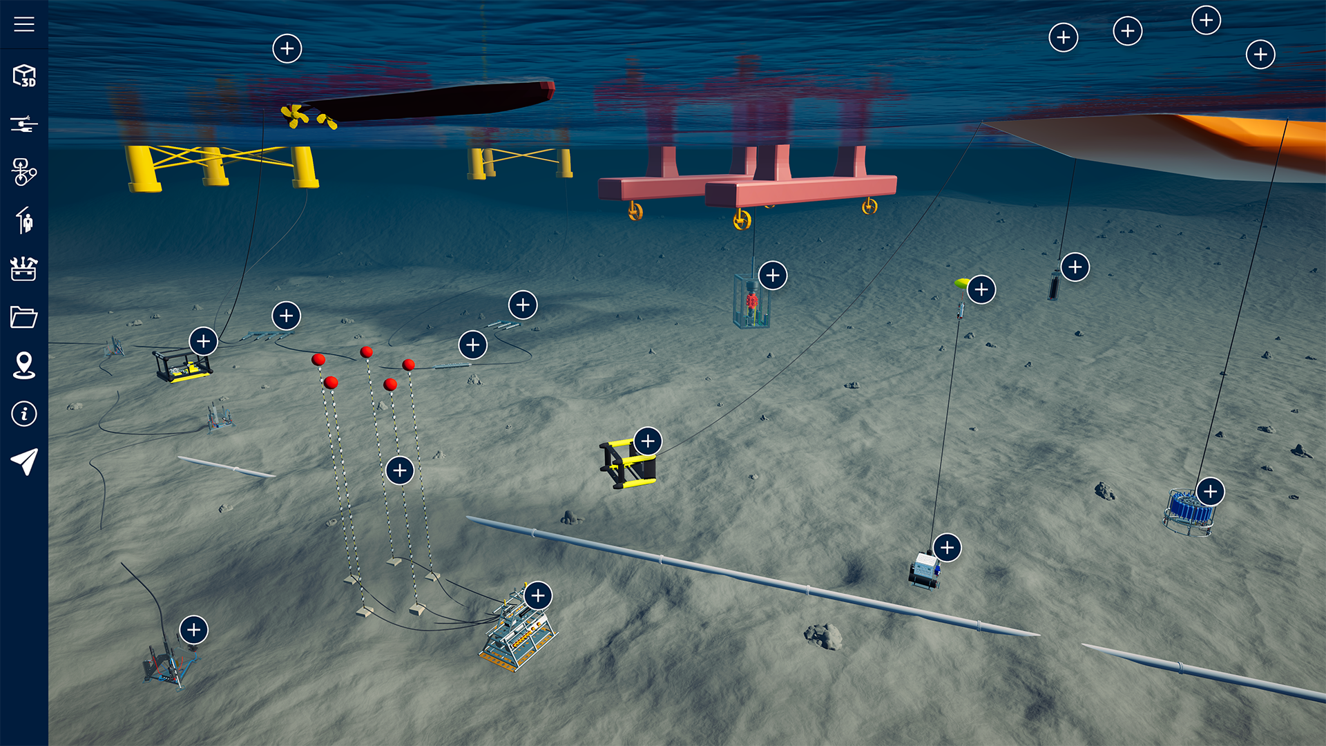 Screenshot of the 3D product catalogue developed for MacArtney Underwater Technology (home screen).